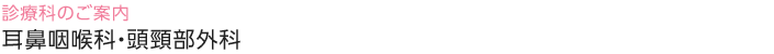 耳鼻咽喉科・頭頸部外科